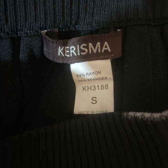 KERISMA Skirt A Line Midi Pleated Womens Size Small Black Rayon Blend RUNS BIG - Picture 2 of 6